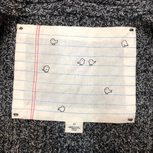 Anthropologie Canary Soft Wool Blend Cable Knit Gray Cardigan Size S/P - Picture 10 of 12